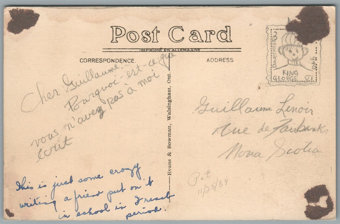 CANADA DARTMOUTH NS FERRY ANTIQUE POSTCARD