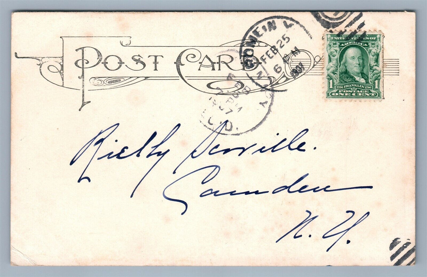 ROME NY DOMINICK STREET ANTIQUE POSTCARD
