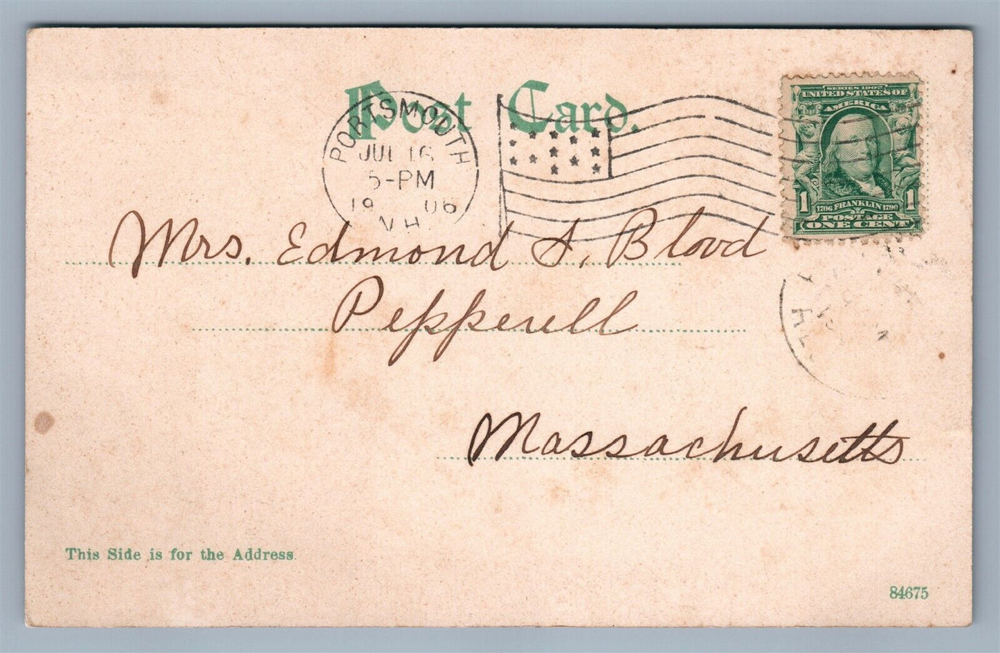 KITTERY POINT ME SIR WILLIAM PEPPERRELL HOUSE ANTIQUE POSTCARD