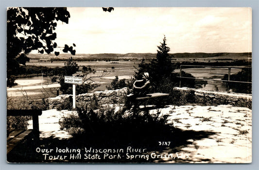 SPRING GREEN WI TOWER HILL STATE PARK VINTAGE REAL PHOTO POSTCARD RPPC