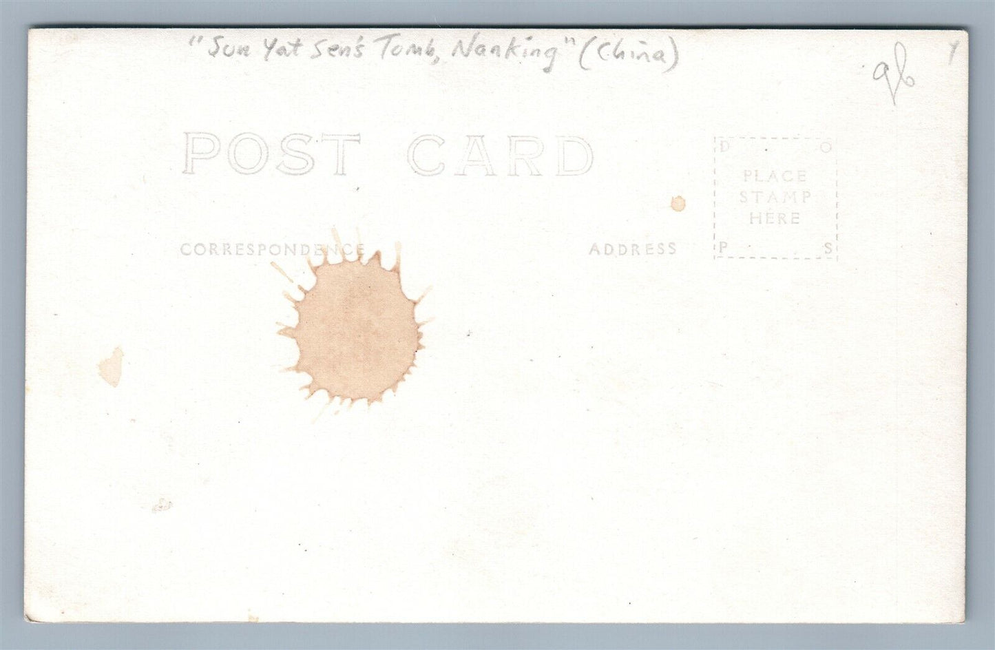 NANKING CHINA SUN YAT SEN'S TOMB VINTAGE REAL PHOTO POSTCARD RPPC