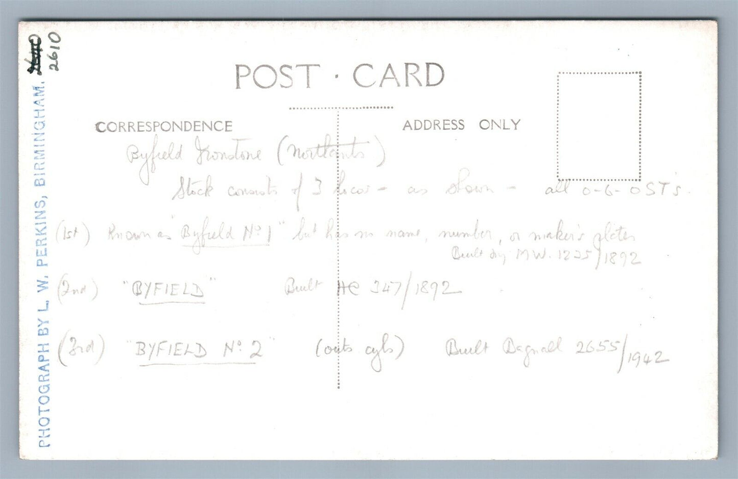 BRITISH LOCOMOTIVE RAILROAD RAILWAY VINTAGE REAL PHOTO POSTCARD RPPC