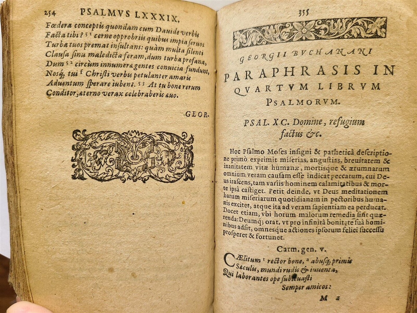 1613 IN GEORGII BUCHANANI PARAPHRASIN PSALMORUM antique VELLUM BOUND