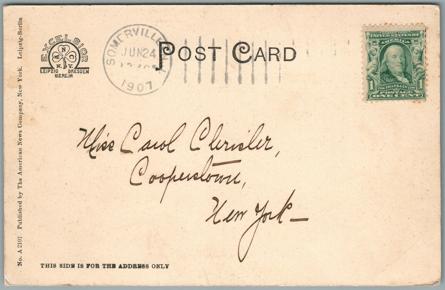 SOMERVILLE NJ WALLACE HOUSE WASHINGTON'S HEADQUARTERS ANTIQUE POSTCARD