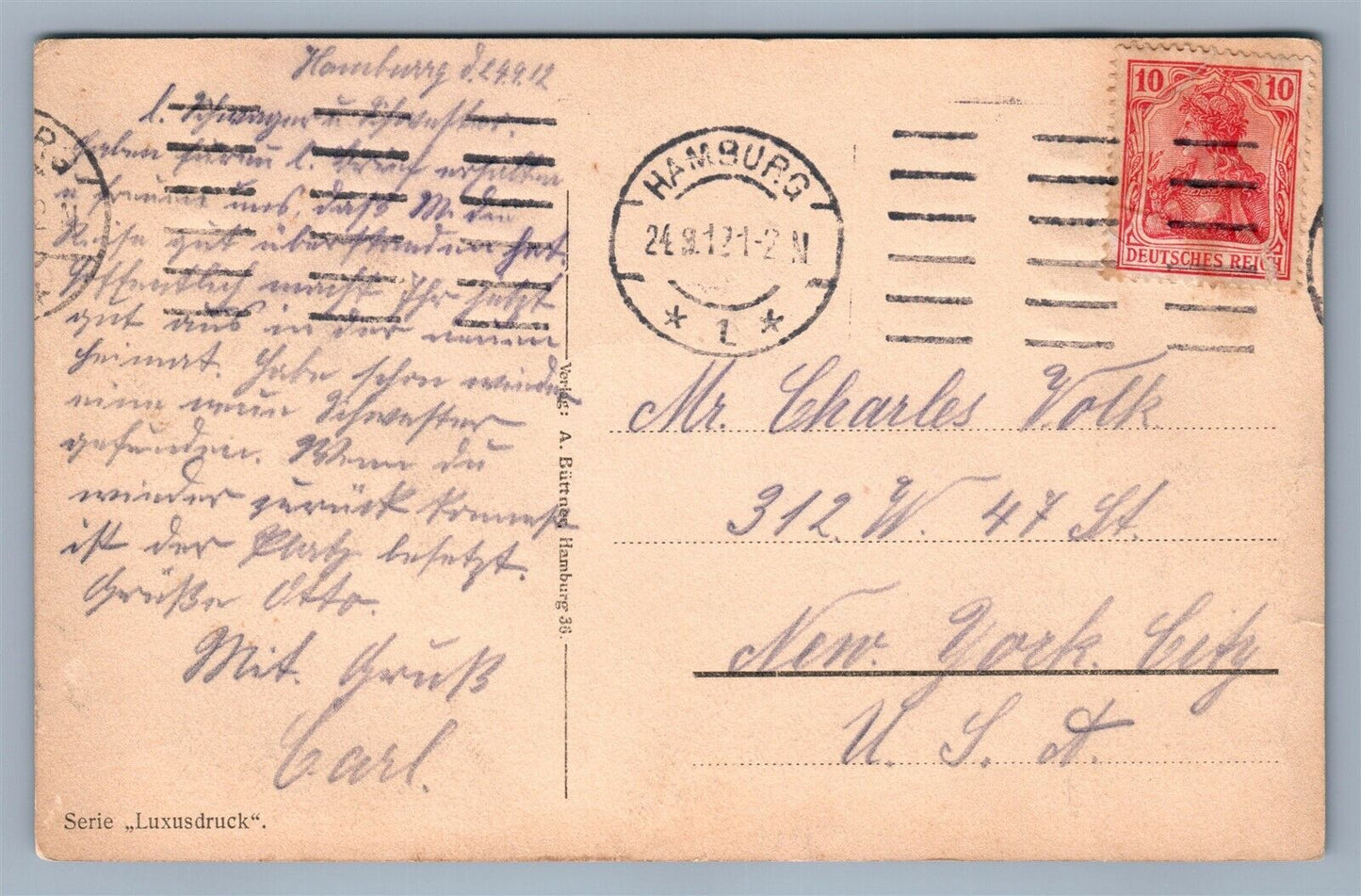 NEUMUHLENER FAHRHAUS GERMAN ANTIQUE POSTCARD