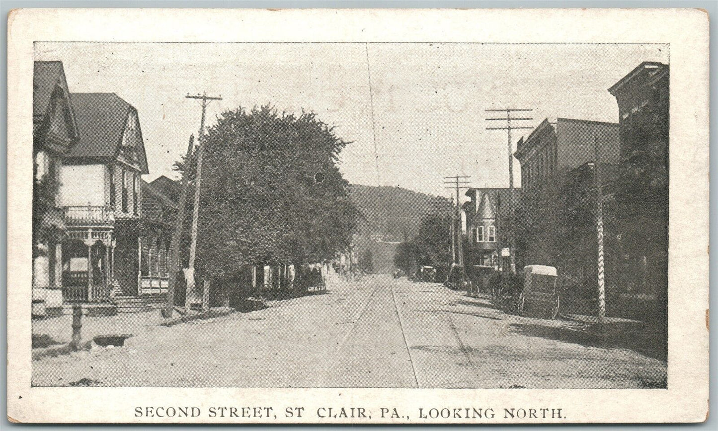 ST.CLAIR PA SECOND STREET UNDIVIDED ANTIQUE POSTCARD