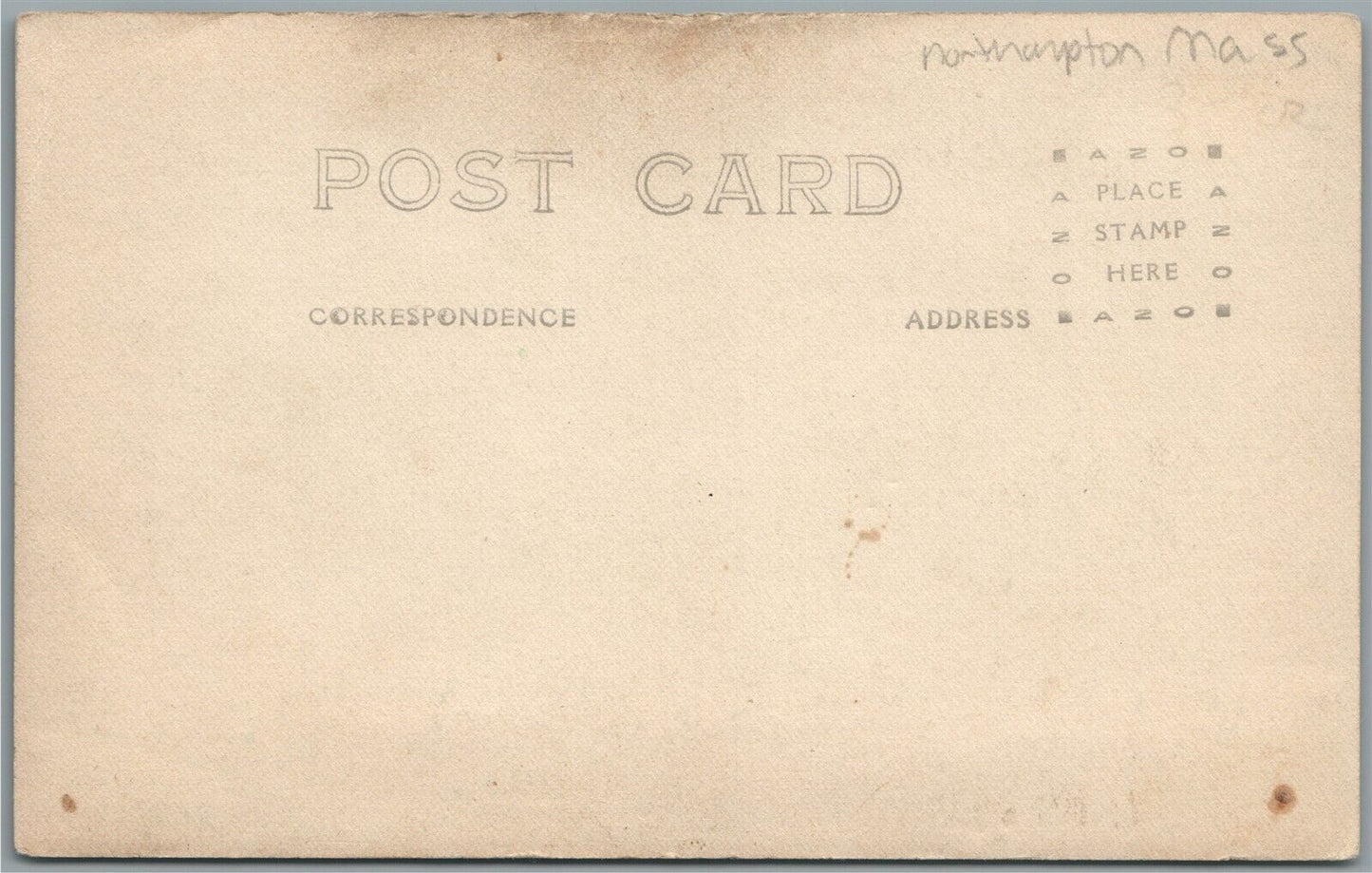 NORTHAMPTON MA FIRST CHURCH ANTIQUE REAL PHOTO POSTCARD RPPC