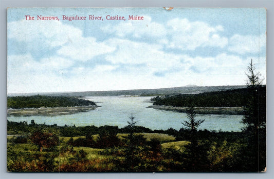 CASTINE ME THE NARROWS BAGADUCE RIVER ANTIQUE POSTCARD