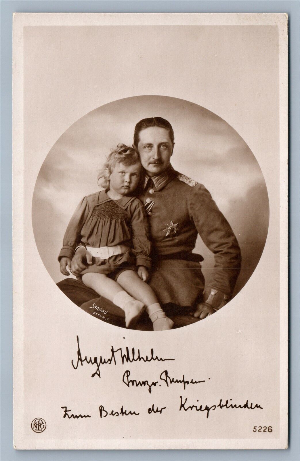 PRUSSIAN PRINCE WILHELM ANTIQUE REAL PHOTO POSTCARD RPPC