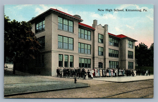 KITTANNING PA NEW HIGH SCHOOL ANTIQUE POSTCARD
