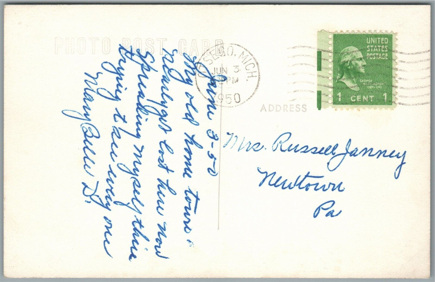 OTSEGO MI STREET SCENE w/ DRUGS STORE VINTAGE REAL PHOTO POSTCARD RPPC