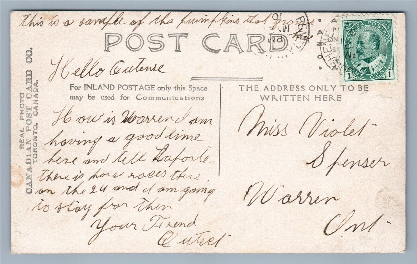 EXAGGERATED CANADA PUMPKIN ANTIQUE REAL PHOTO POSTCARD RPPC montage  collage