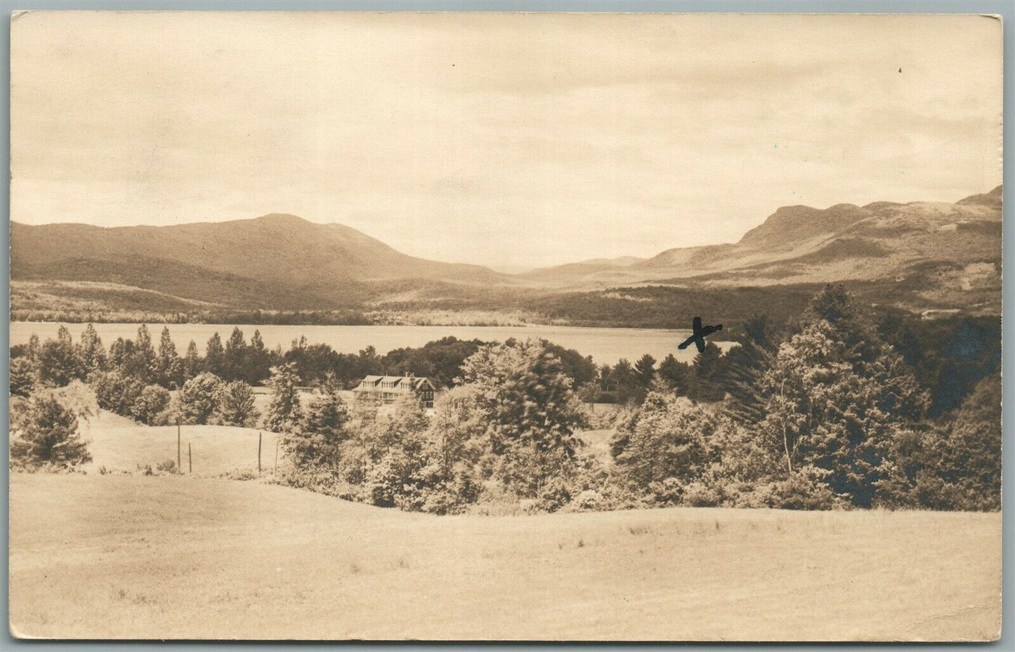 LAKE WEBB & TUMBLEDOWN MOUNTAIN ME ANTIQUE REAL PHOTO POSTCARD RPPC