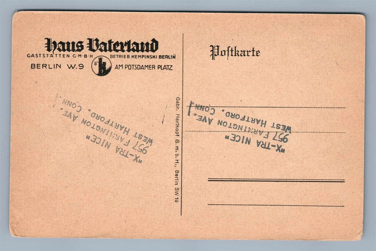 BERLIN GERMANY RHEINTERRASSE ANTIQUE POSTCARD