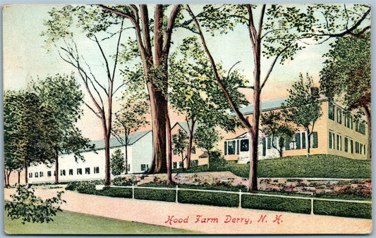 DERRY NH HOOD FARM 1908 ANTIQUE POSTCARD