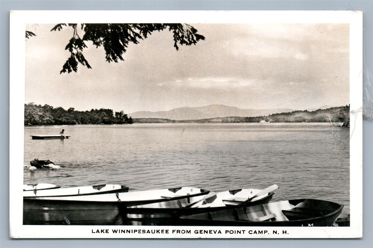 GENEVA POINT CAMP NH LAKE WINNIPESAUKEE VINTAGE REAL PHOTO POSTCARD RPPC