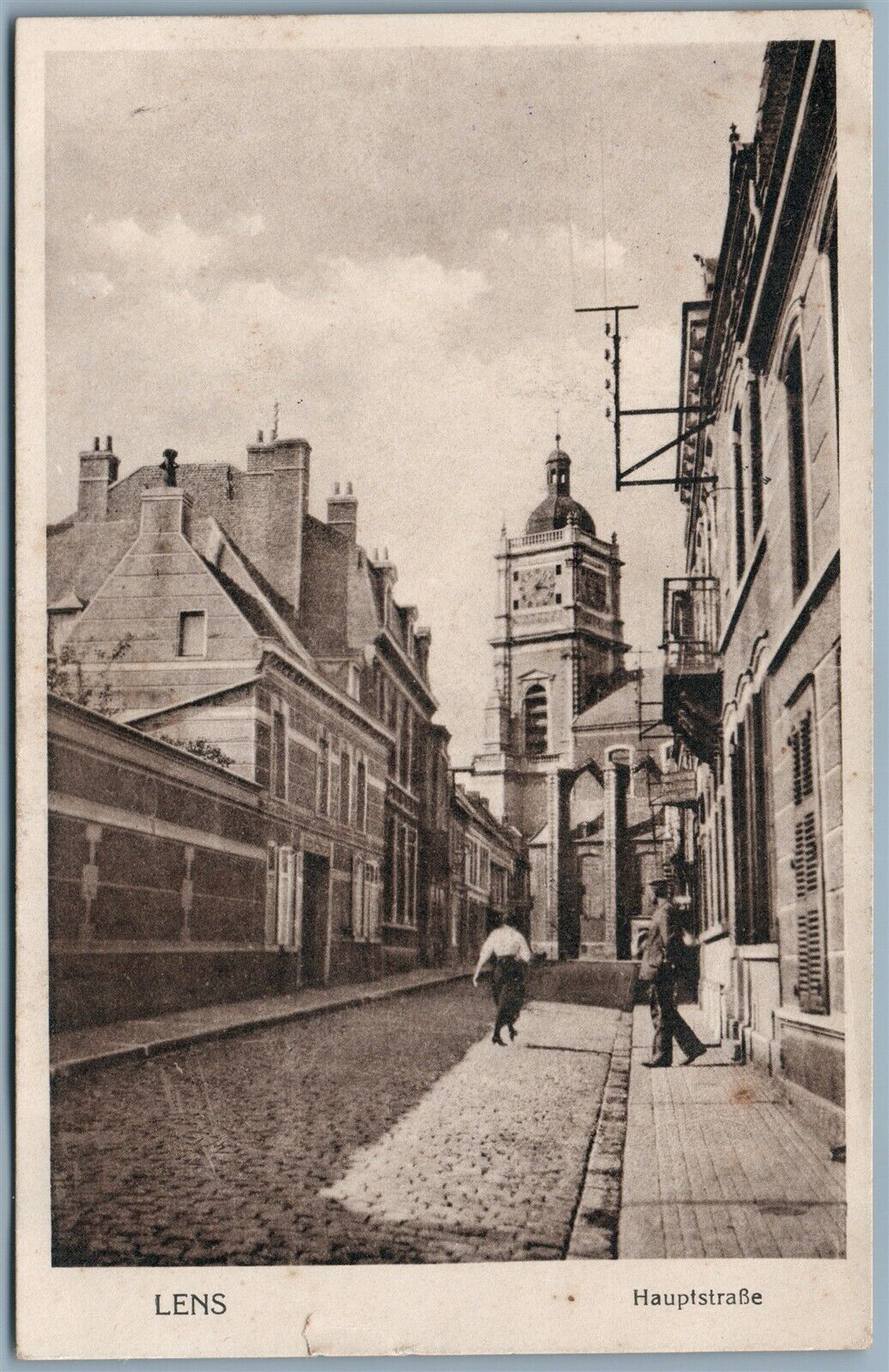 LENS GERMANY HAUPTSTRASSE SOLDATENBRIEF FELDPOST ANTIQUE POSTCARD