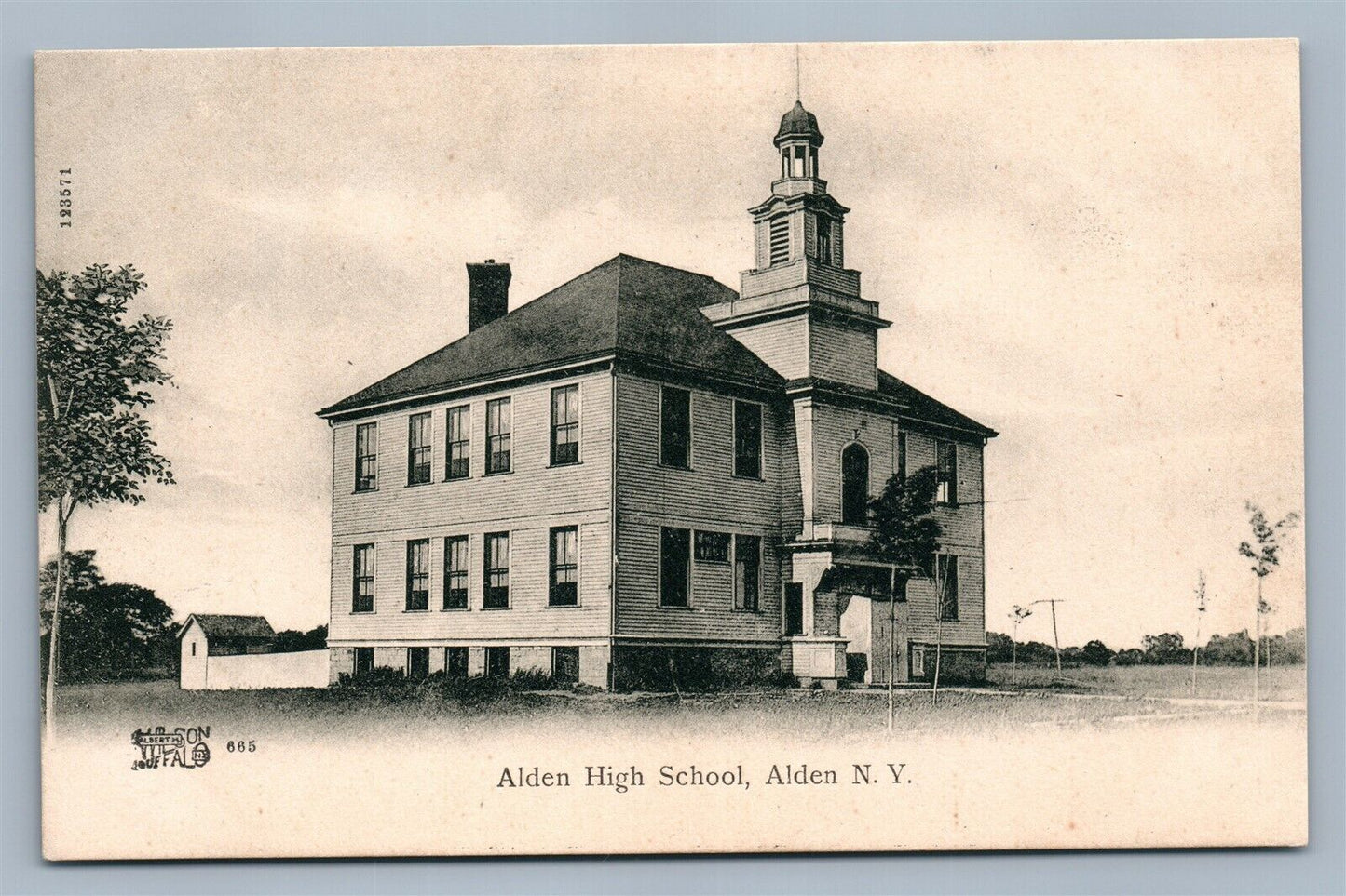 ALDEN NY HIGH SCHOOL ANTIQUE POSTCARD