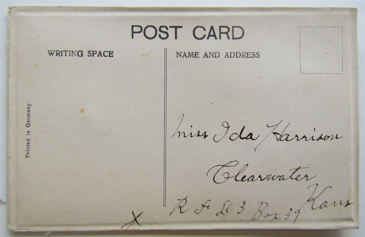 VALENTINE DAY ANTIQUE POSTCARD w/ FABRIC APPLIQUE