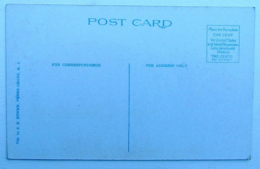 VINTAGE POSTCARD - VIEW ON SOUTH BROAD STREET PENNS GROVE NJ