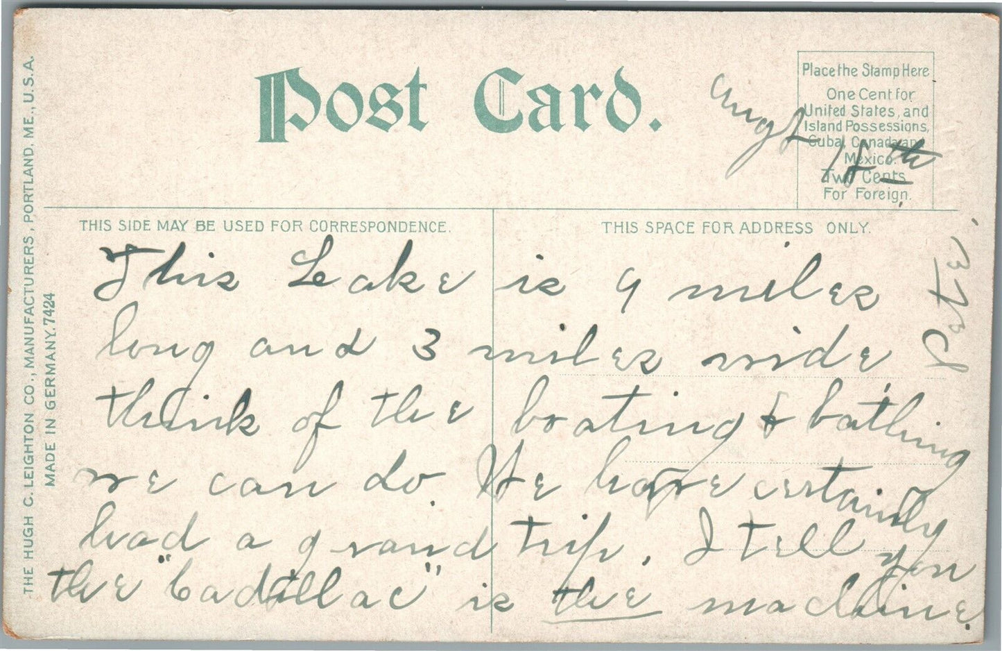 LAKE HOPATCONG NJ ANTIQUE POSTCARD