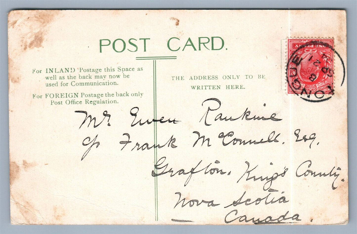 ENGLAND TONGUE HOTEL ANTIQUE POSTCARD
