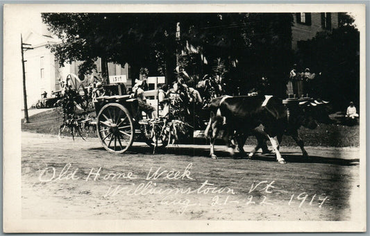 WILLIAMSTOWN VT OLD HOME WEEK AUG. 1919 ANTIQUE REAL PHOTO POSTCARD RPPC