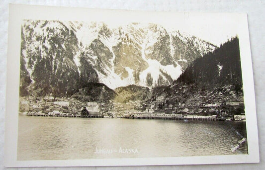 1934 VINTAGE RPPC REAL PHOTO POSTCARD - JUNEAU CITY ALASKA