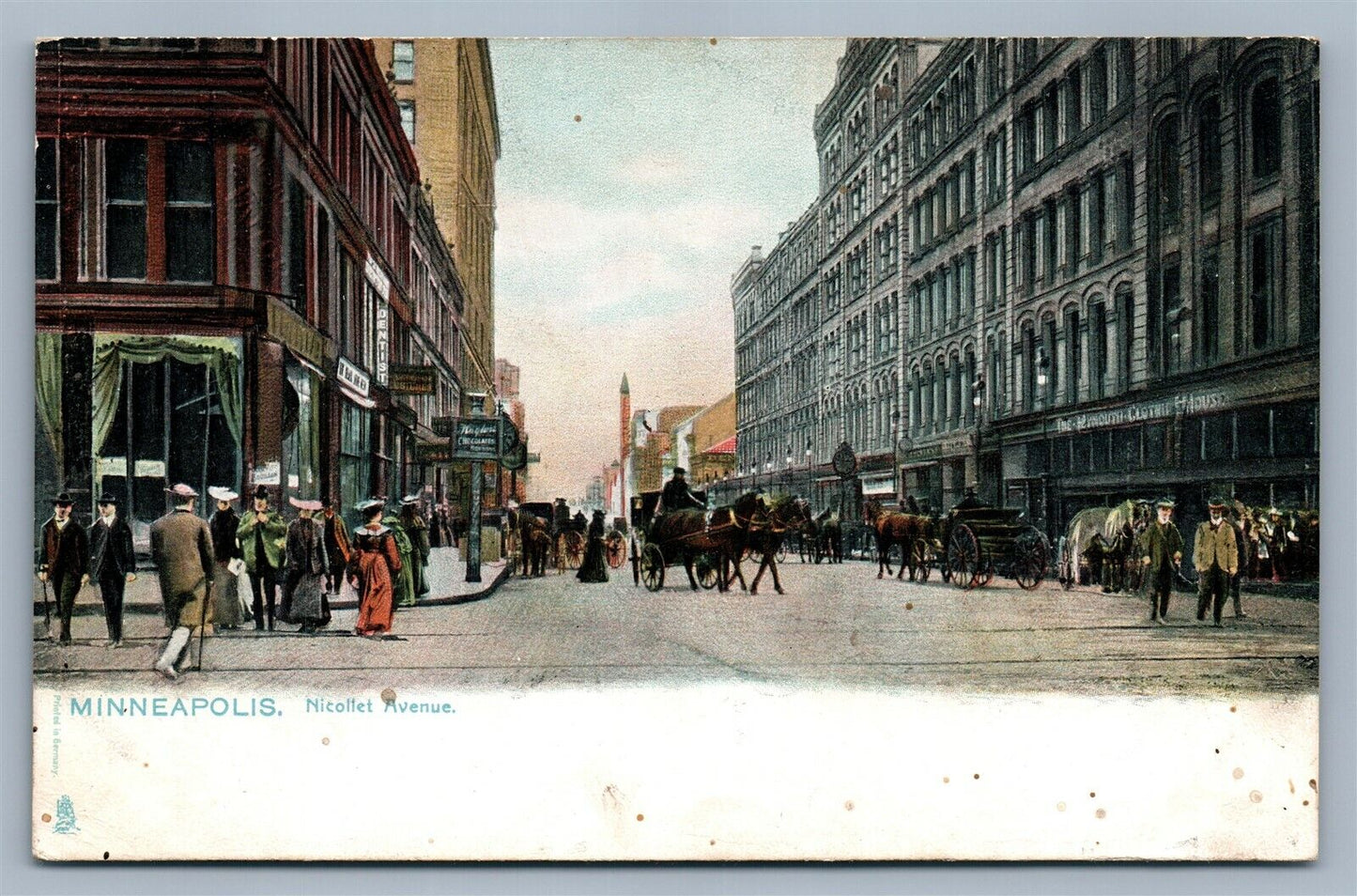 MINNEAPOLIS MN NICOLLET AVENUE ANTIQUE POSTCARD