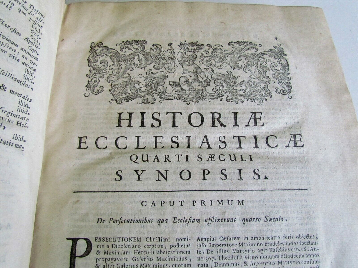 1734 VELLUM BOUND ANTIQUE FOLIO R.P. ALEXANDRI HISTORIA ECCLESIASTICA Vol. 4