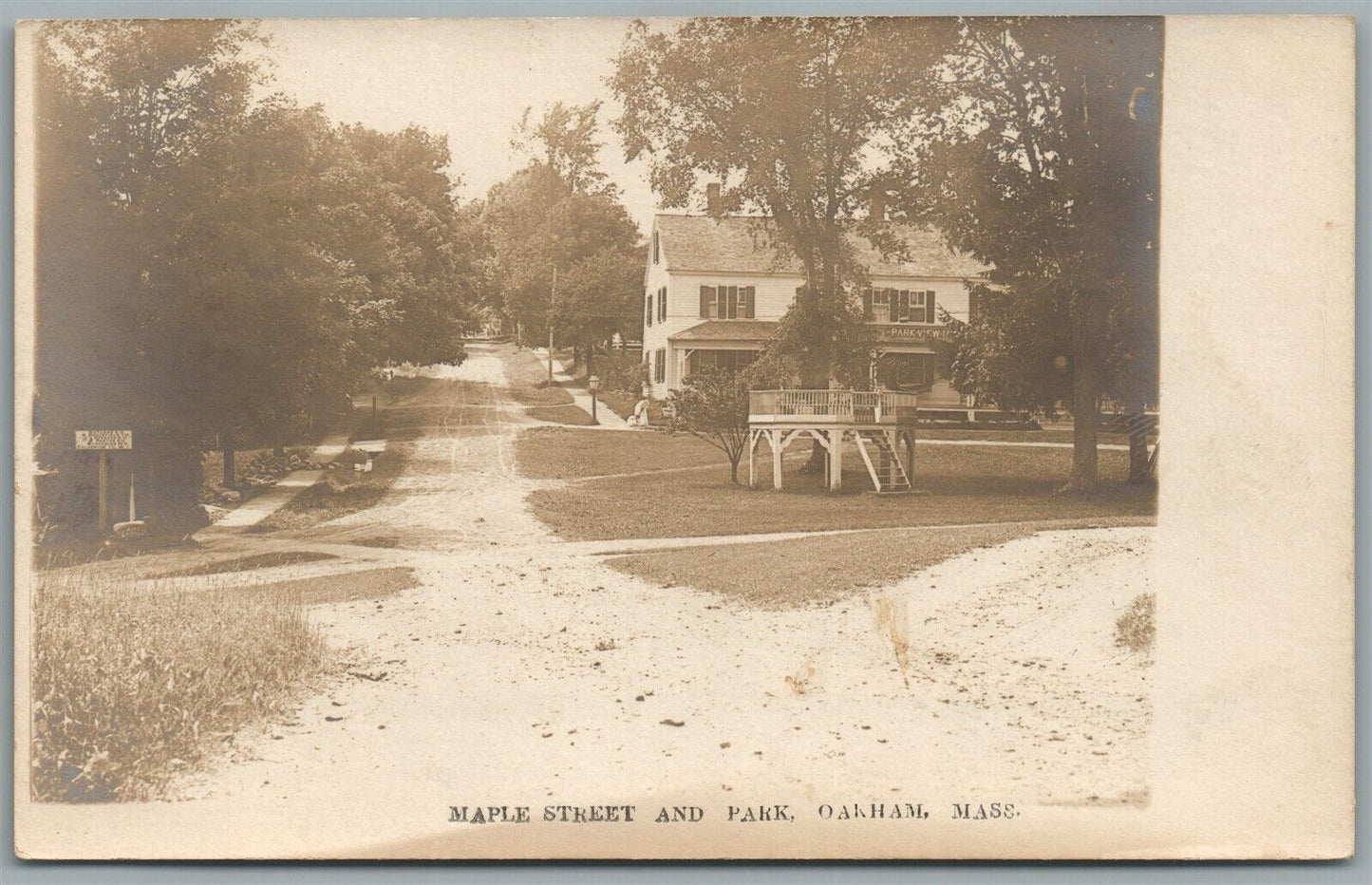 OAKHAM MA MAPLE STREET ANTIQUE REAL PHOTO POSTCARD RPPC