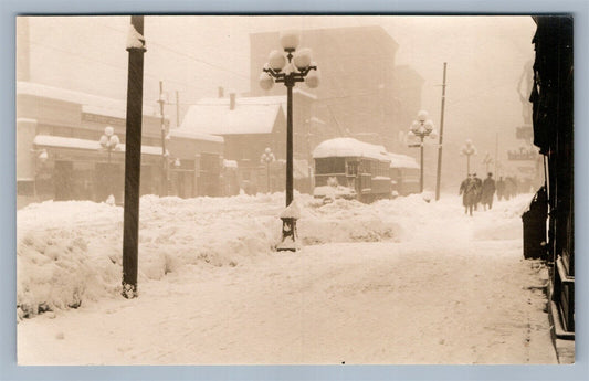 ALASKA STREET SCENE w/ TROLLEY ANTIQUE REAL PHOTO POSTCARD RPPC RAILWAY