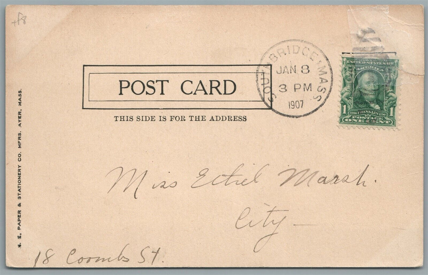 SOUTHBRIDGE MA MAIN STREET ANTIQUE POSTCARD