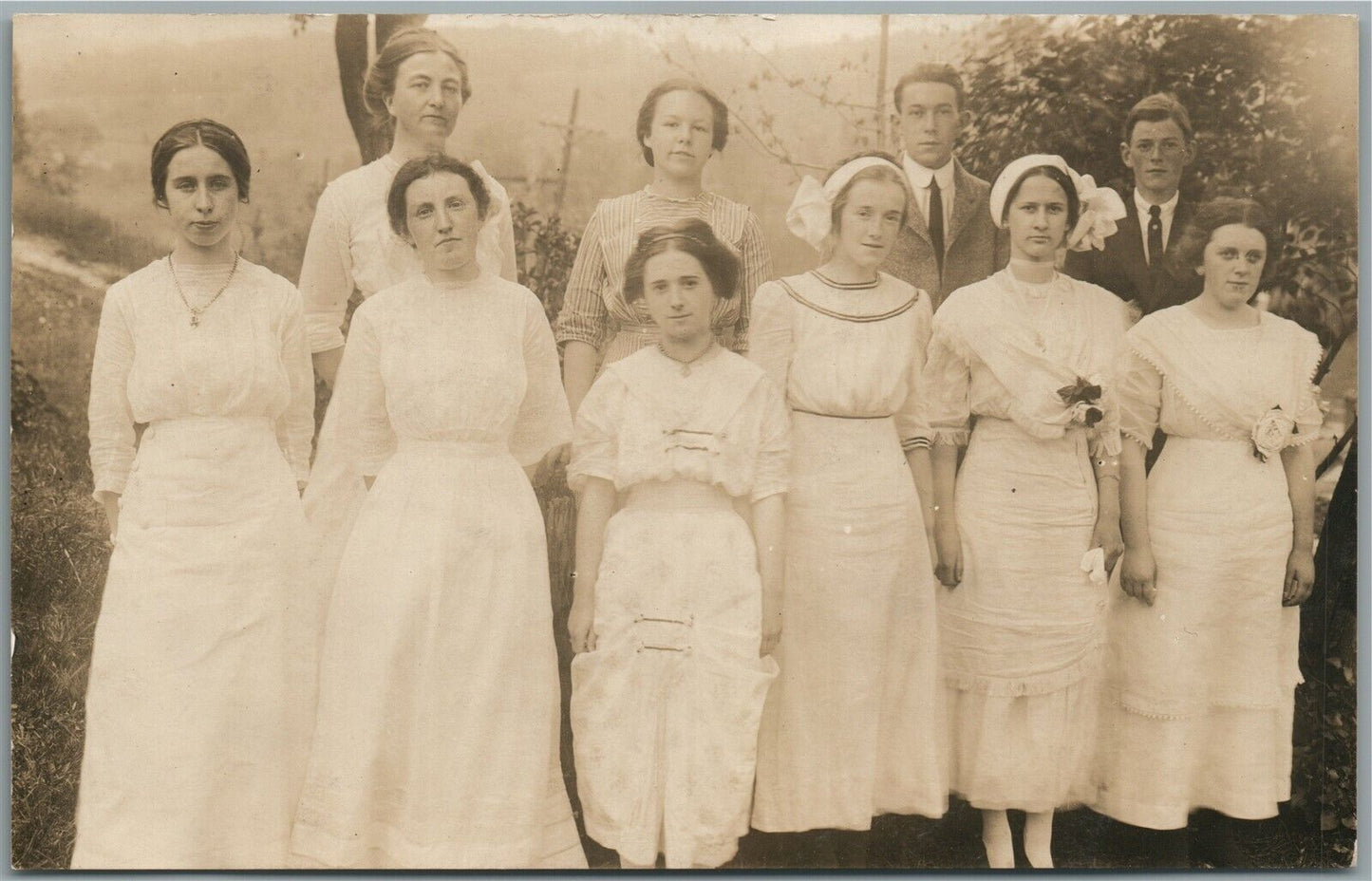 CONCORD VT HIGH SCHOOL GRADUATES ANTIQUE REAL PHOTO POSTCARD RPPC