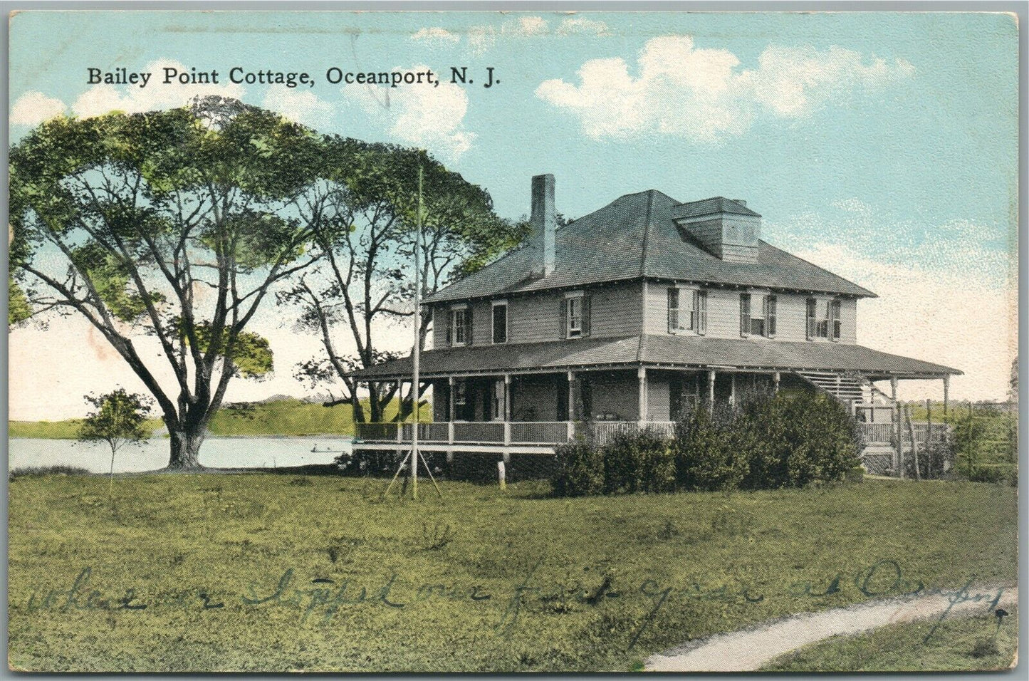 OCEANPORT NJ BAILEY POINT COTTAGE ANTIQUE POSTCARD