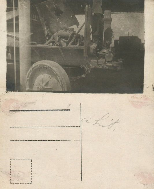 DESTROYED MILITARY EQUIPMENT WWI REAL PHOTO POSTCARD ANTIQUE RPPC