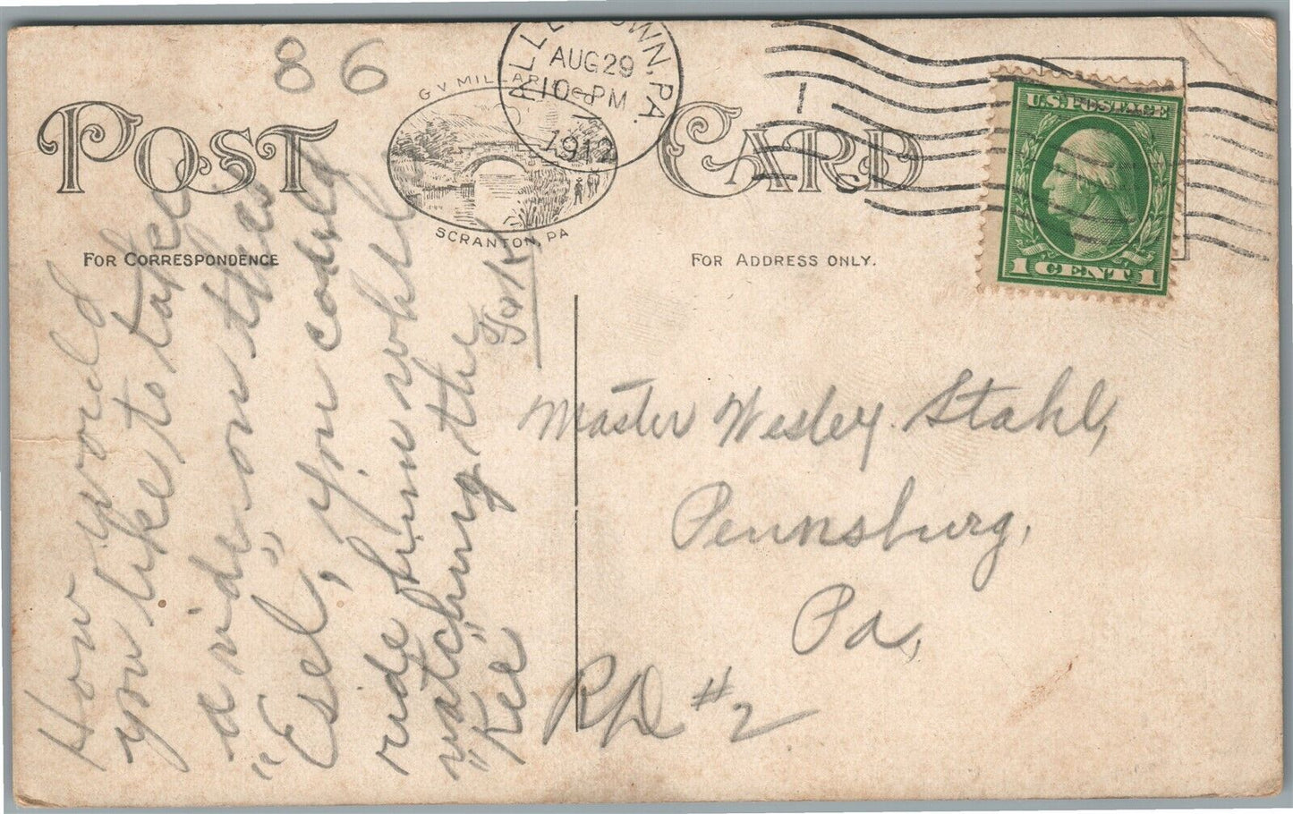 DELAWARE WATER GAP PA READY FOR MOUNTAIN CLIMB ANTIQUE POSTCARD