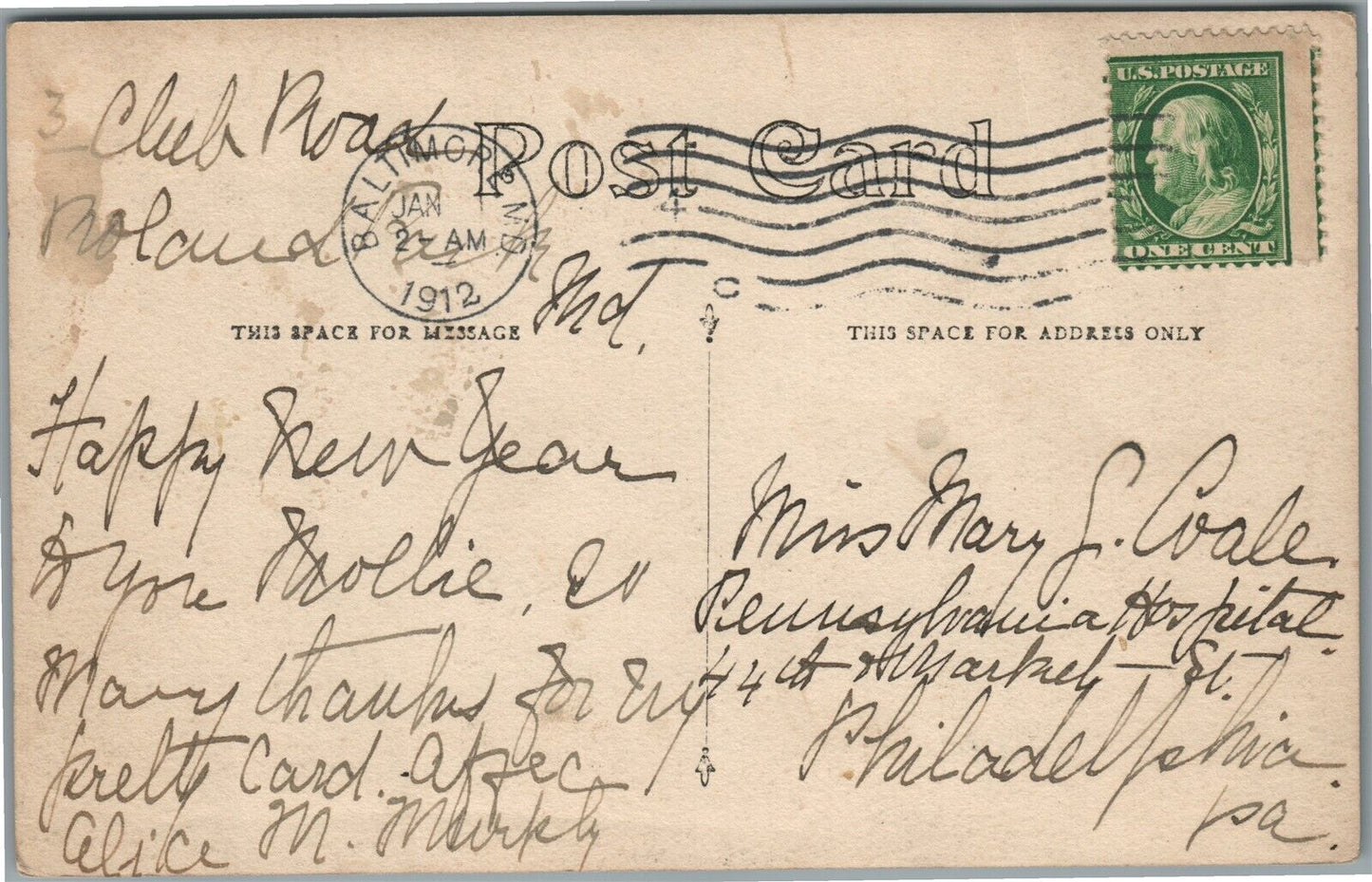 BALTIMORE MD COUTRY CLUB ANTIQUE REAL PHOTO POSTCARD RPPC