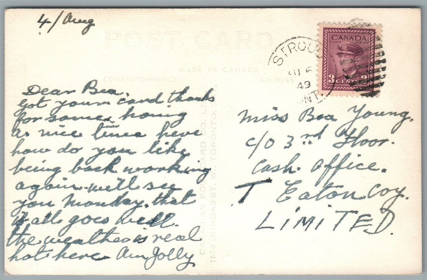 CANADA CEDAR HARBOUR LAKE SIMCOE EXAGGERATED VINTAGE REAL PHOTO POSTCARD RPPC