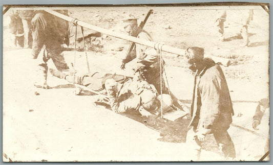 WOUNDED SOLDIER MILITARY ANTIQUE REAL PHOTO POSTCARD RPPC