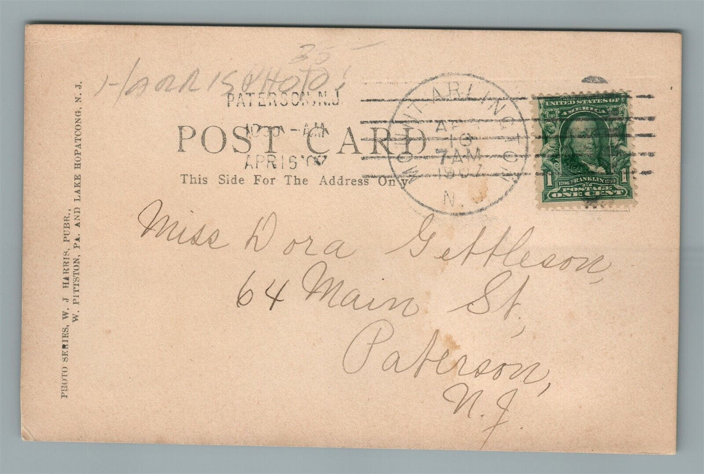 LAKE HOPATCONG NJ SPLIT ROCK ANTIQUE REAL PHOTO POSTCARD RPPC