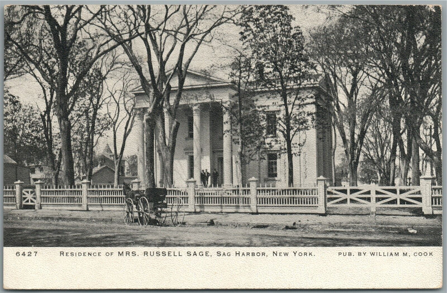 SAG HARBOR LI NY RESIDENCE OF MRS. RUSSELL SAGE ANTIQUE POSTCARD