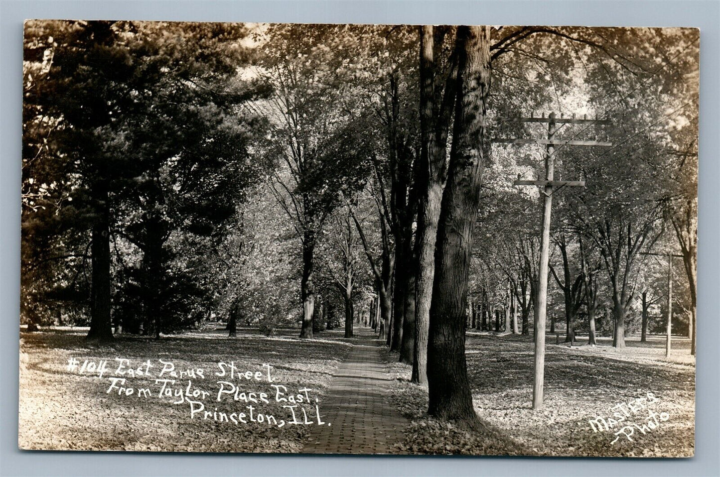 PRINCETON IL EAST PERU STREET FROM TAYLOR PLACE ANTIQUE REAL PHOTO POSTCARD RPPC