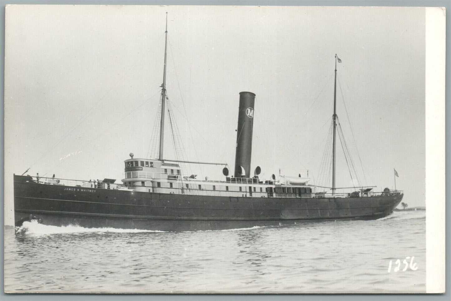 STEAMSHIP JAMES S. WHITNEY VINTAGE REAL PHOTO POSTCARD RPPC