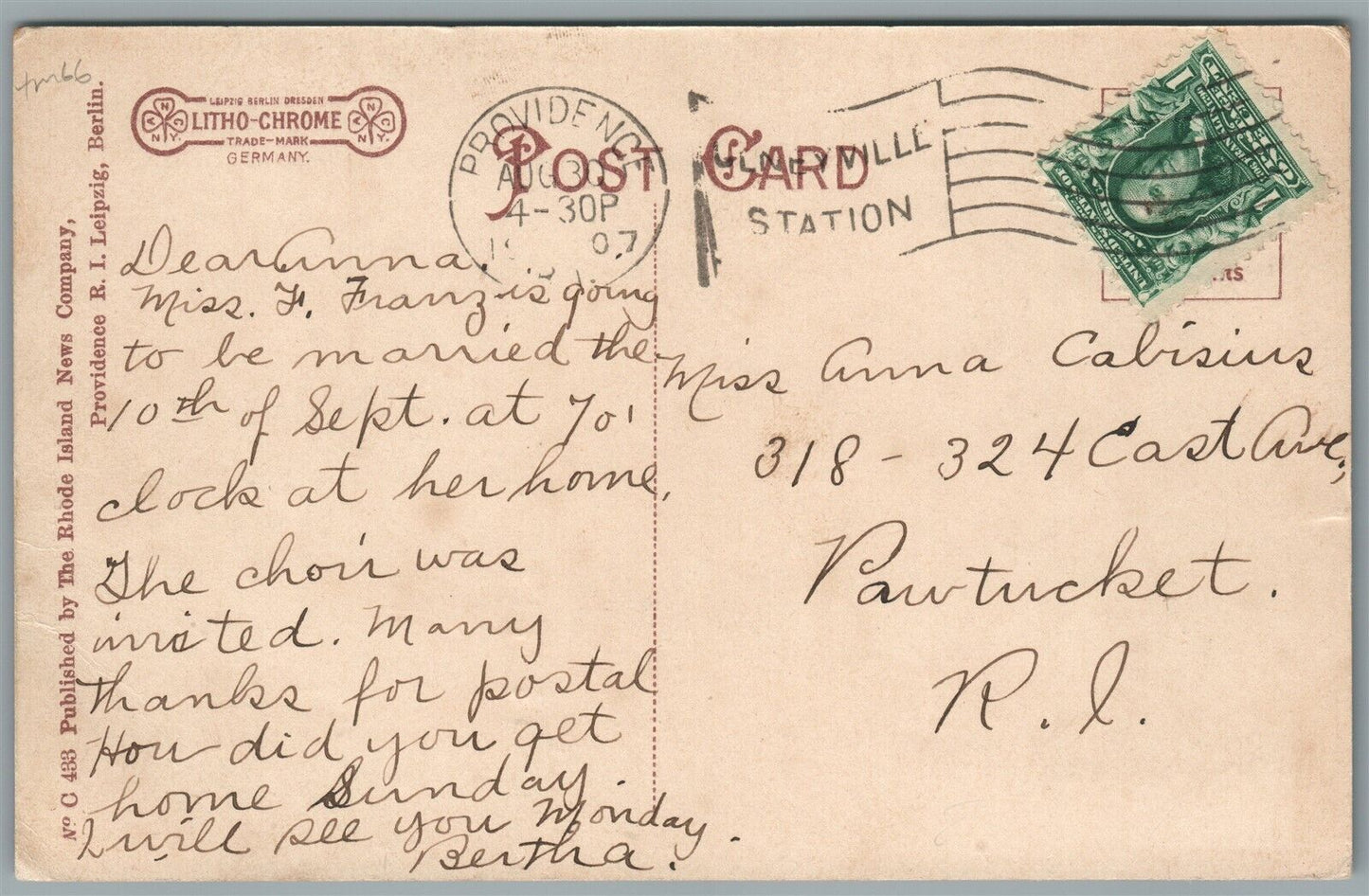 BAY VIEW RI ST. MARY';S SEMINARY ANTIQUE POSTCARD