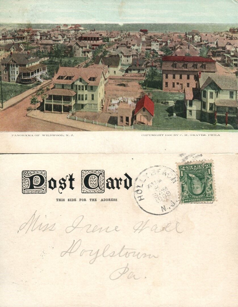 WILDWOOD N.J. 1908 UNDIVIDED ANTIQUE POSTCARD