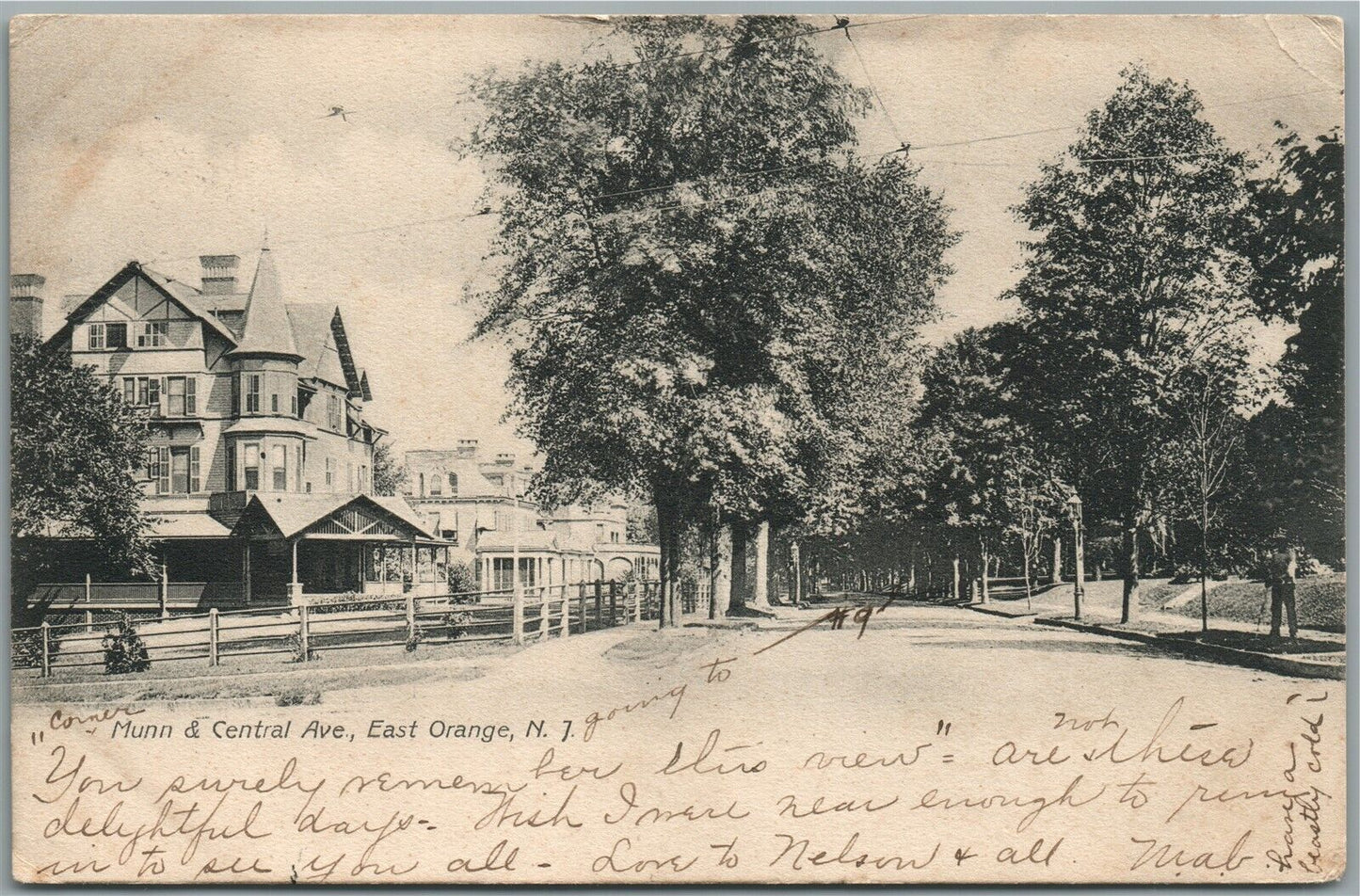 EAST ORANGE NJ MUNN & CENTRAL AVENUE ANTIQUE POSTCARD