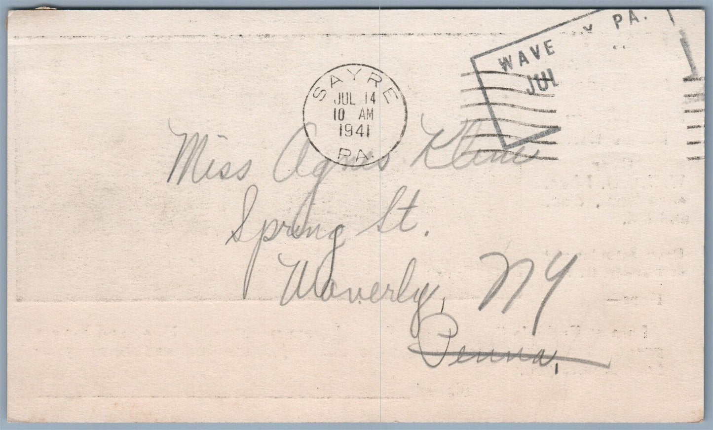 ITHACA NY FRALEY'S SUSQUEHANNA SERENADERS 1941 ADVERTISING VINTAGE POSTCARD