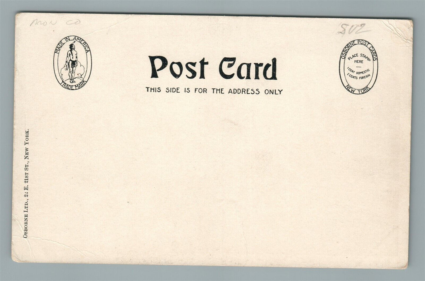 ASBURY PARK NJ SECOND AVENUE FROM BOARDWALK ANTIQUE POSTCARD