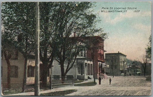 WILLIAMSTOWN VT MAIN STREET LOOKING SOUTH ANTIQUE POSTCARD